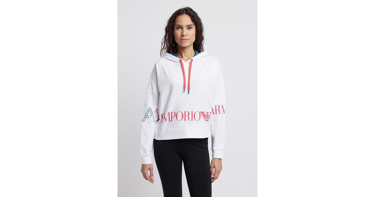 white ea7 hoodie