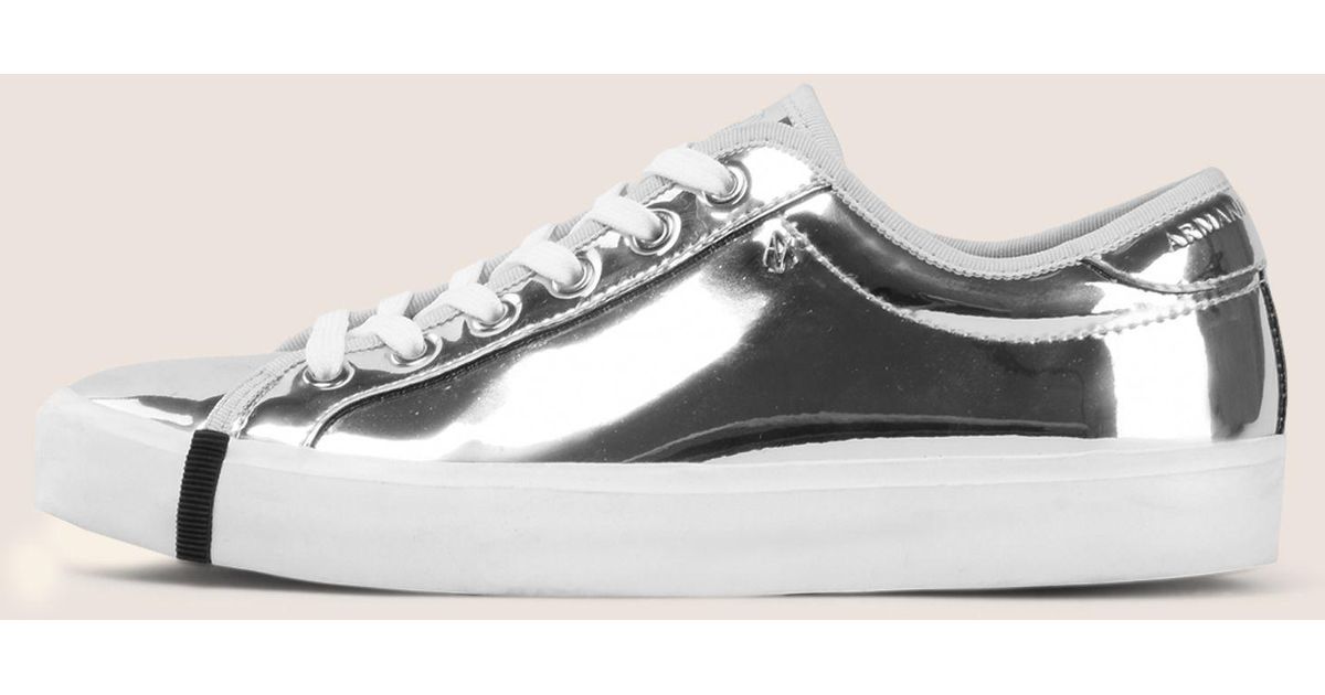 armani exchange silver sneakers
