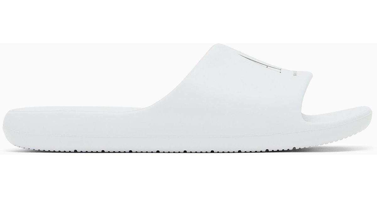 ARMANI EXCHANGE Icon Project Logo Slides in White for Men | Lyst