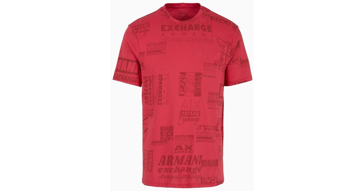 Armani Exchange Regular Fit Tshirts in Red for Men Lyst