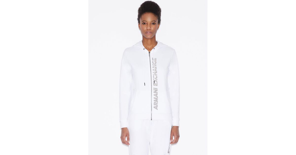 armani exchange white hoodie