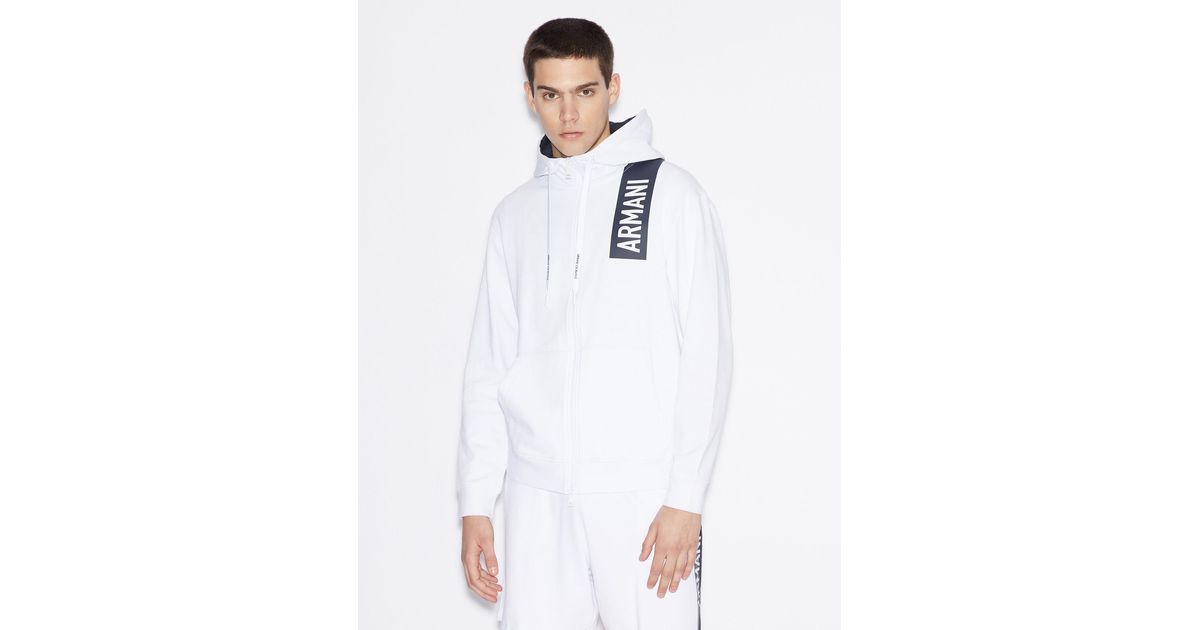 armani exchange white hoodie