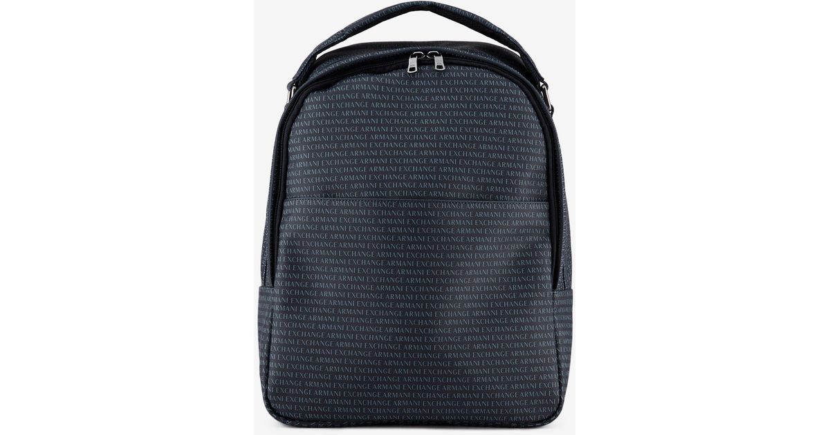 MOCHILA DE TEJIDO CON INSCRIPCIÓN DE LOGOTIPO Armani Exchange de Tejido  sintético de color Azul para hombre | Lyst