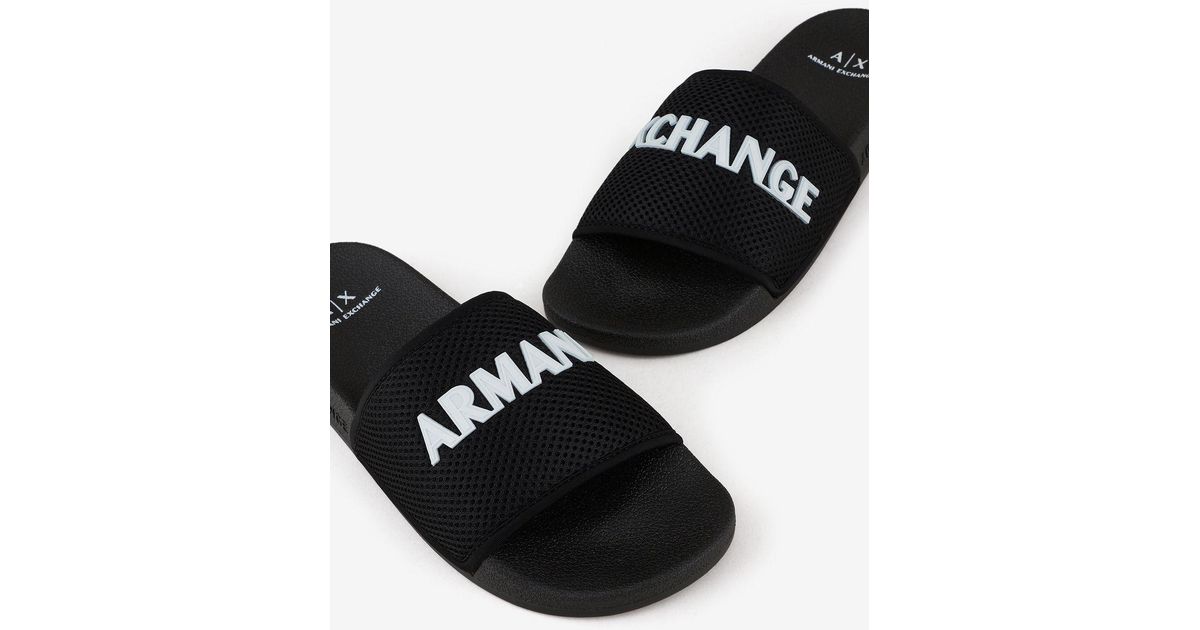 Armani Exchange High-end Mesh Sandals in Black for Men | Lyst