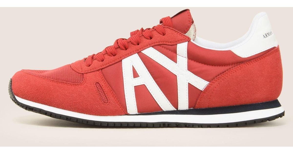 armani exchange red sneakers