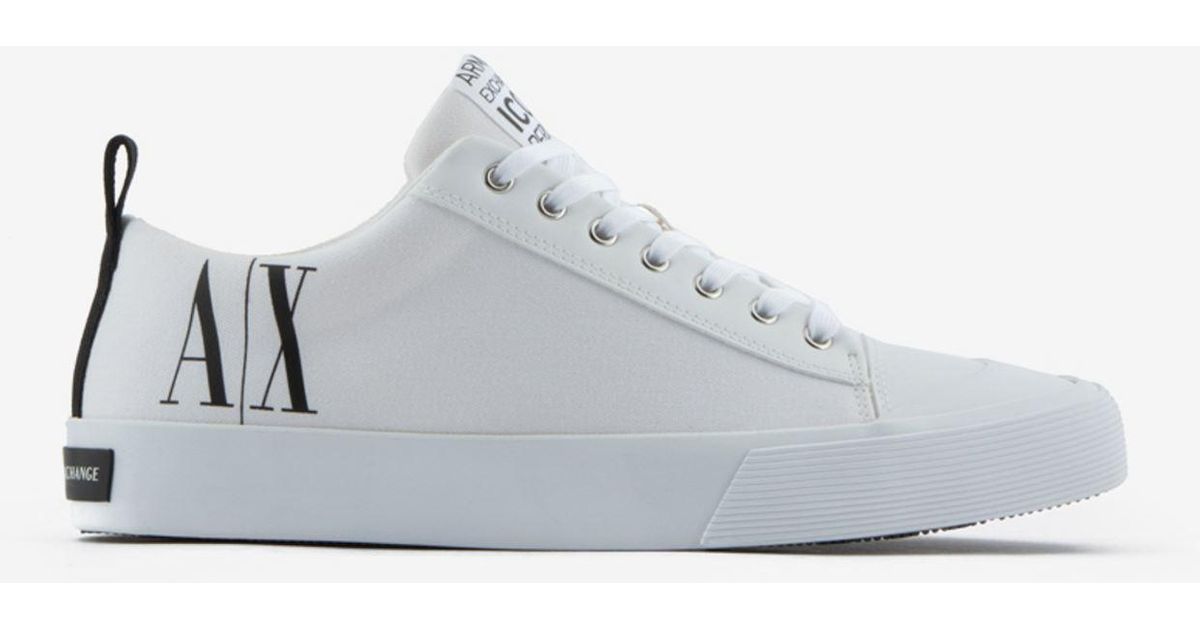 Armani Exchange Icon Logo Sneakers in White for Men Lyst