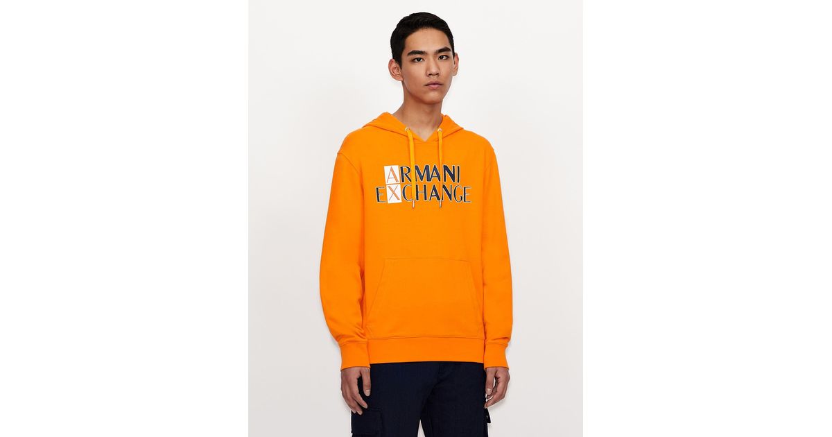 Armani Exchange Fleece Hoodie in Orange for Men | Lyst Canada