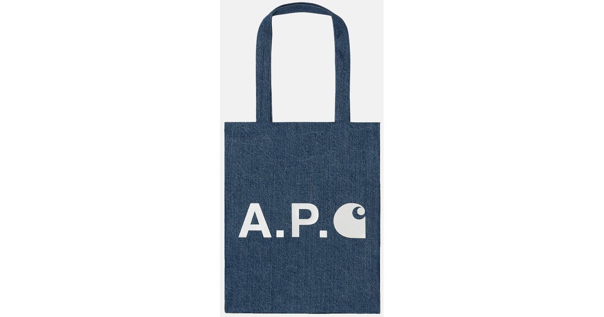 A.P.C. Cotton X Carhartt-wip Tote Bag in Washed Indigo (Blue) for 