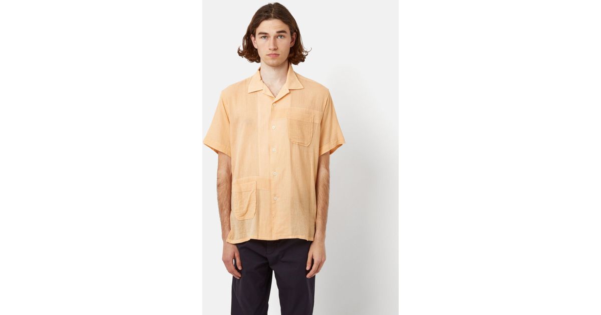 Engineered Garments Camp Shirt (cotton Crepe) in Natural for Men | Lyst