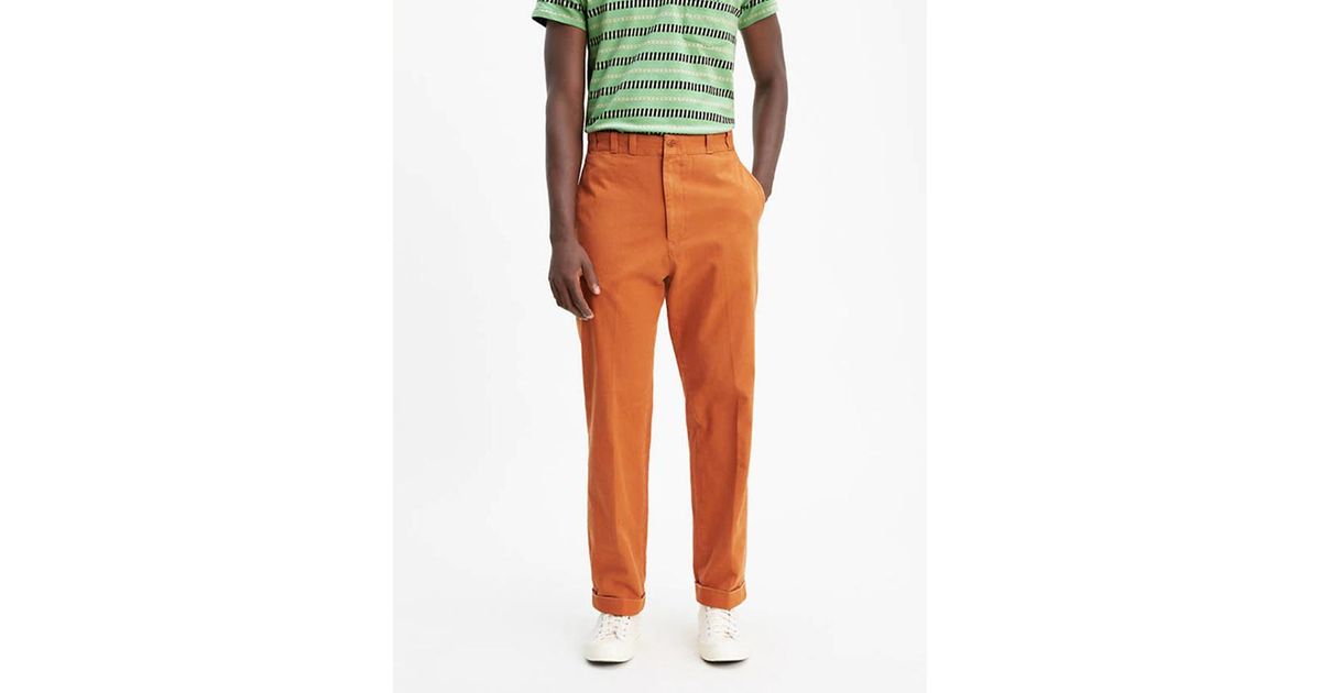 Levi's Levis Vintage Clothing Tab Twill Trousers in Orange for Men | Lyst