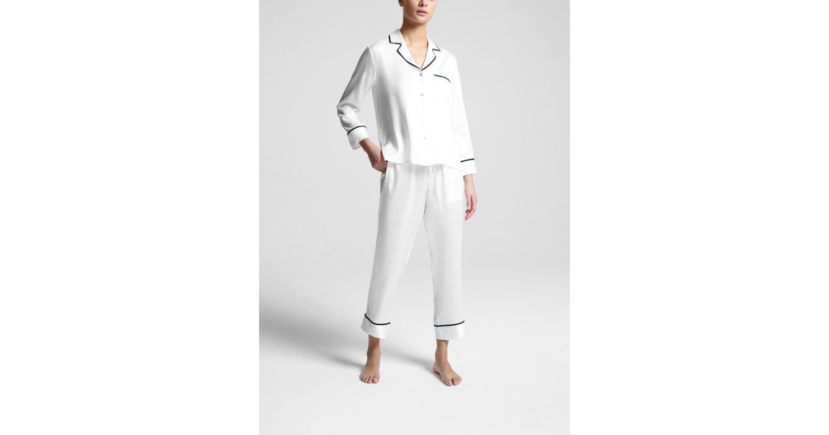 Asceno Sydney White Ribbon Piped Silk 