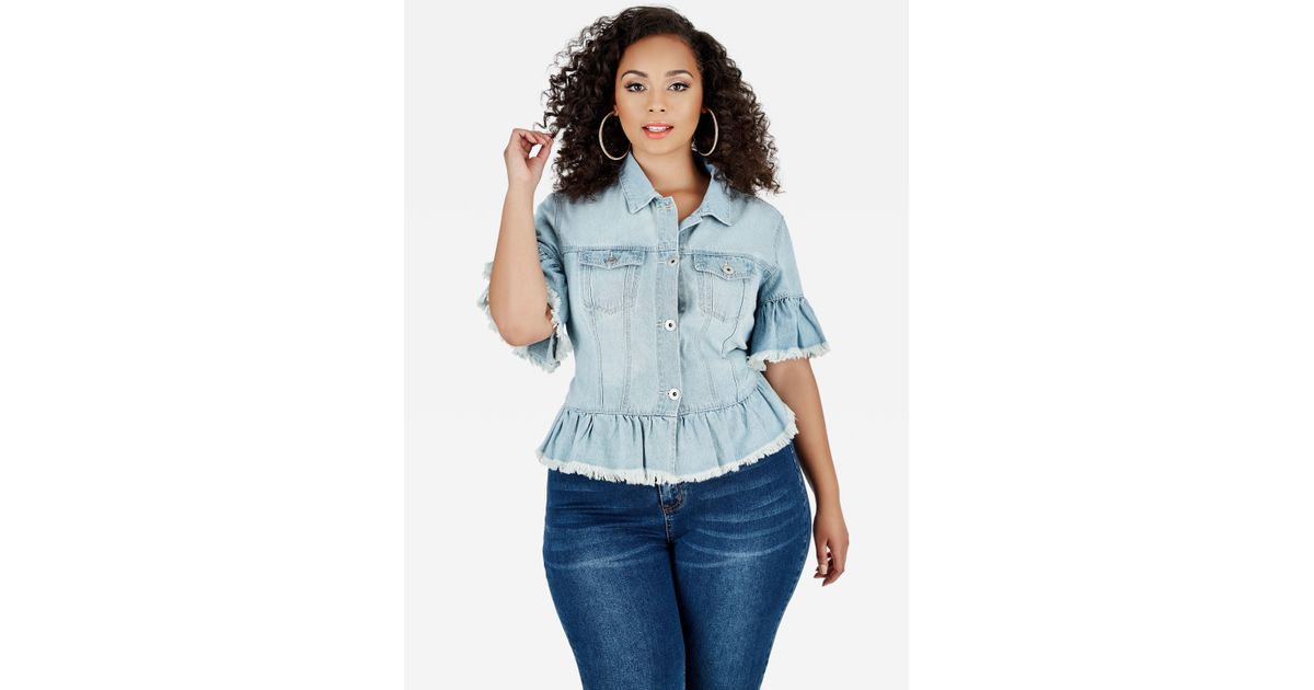 plus size ruffle jeans