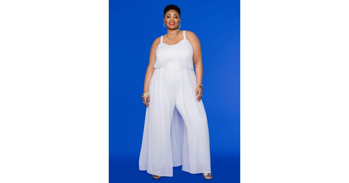 ashley stewart white jumpsuit