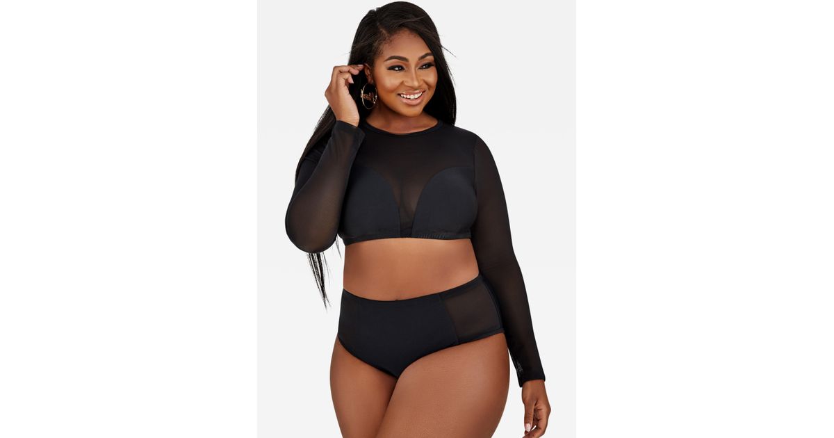 plus size long sleeve swim top