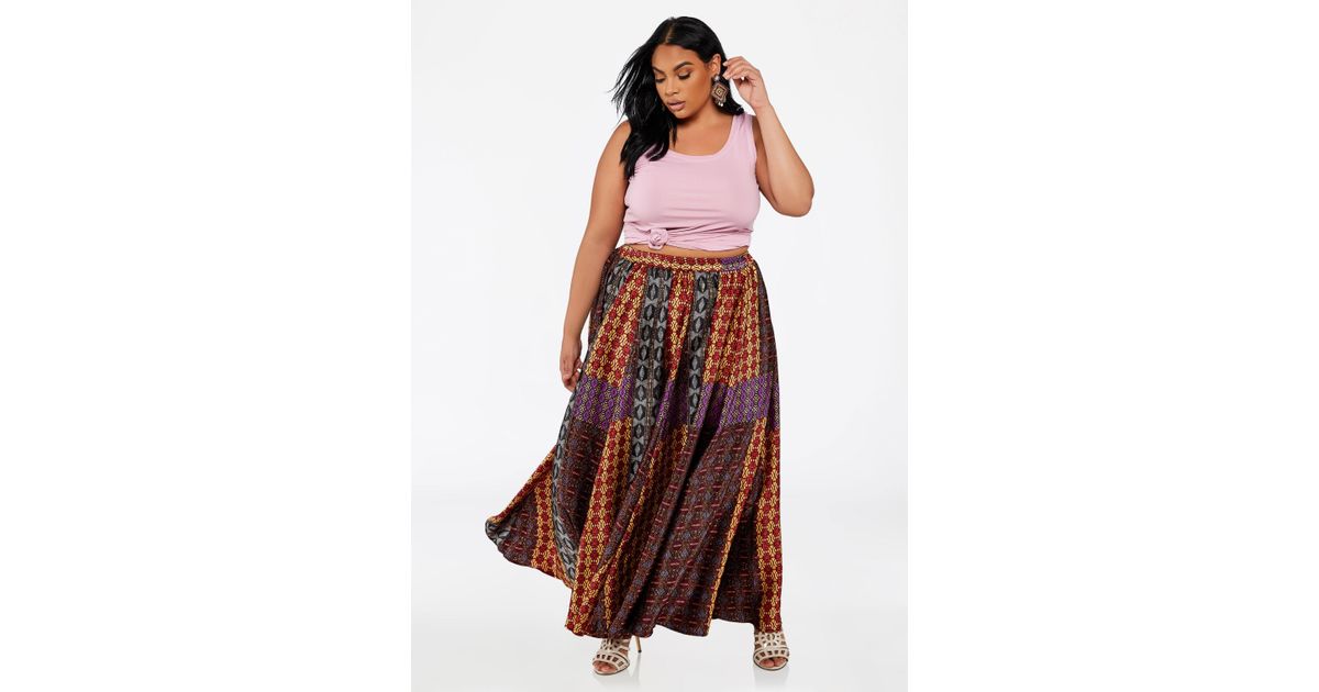 plus size boho maxi skirts