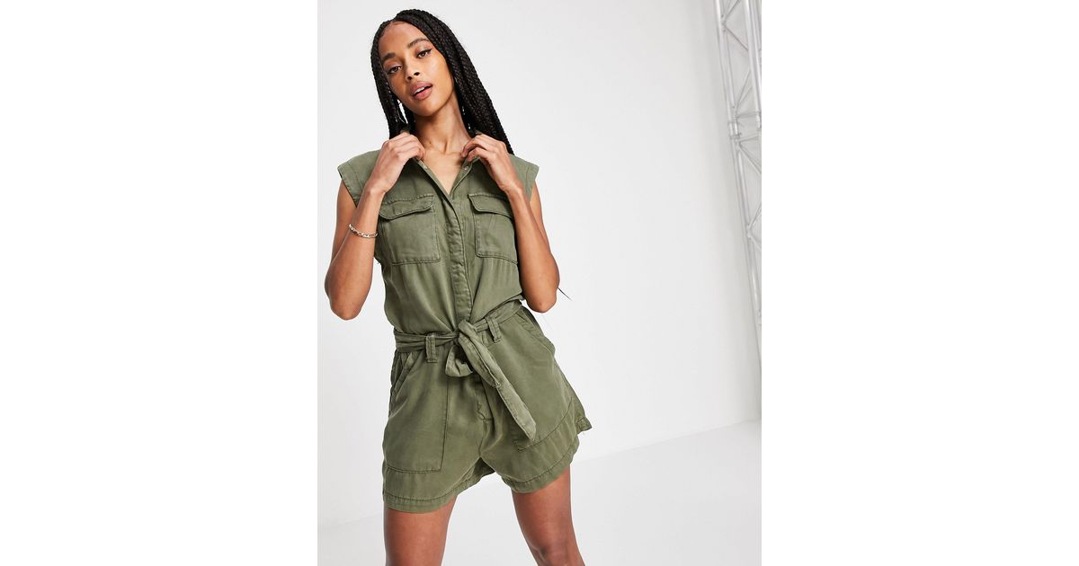 ONLY Sleeveless Utility Playsuit in 