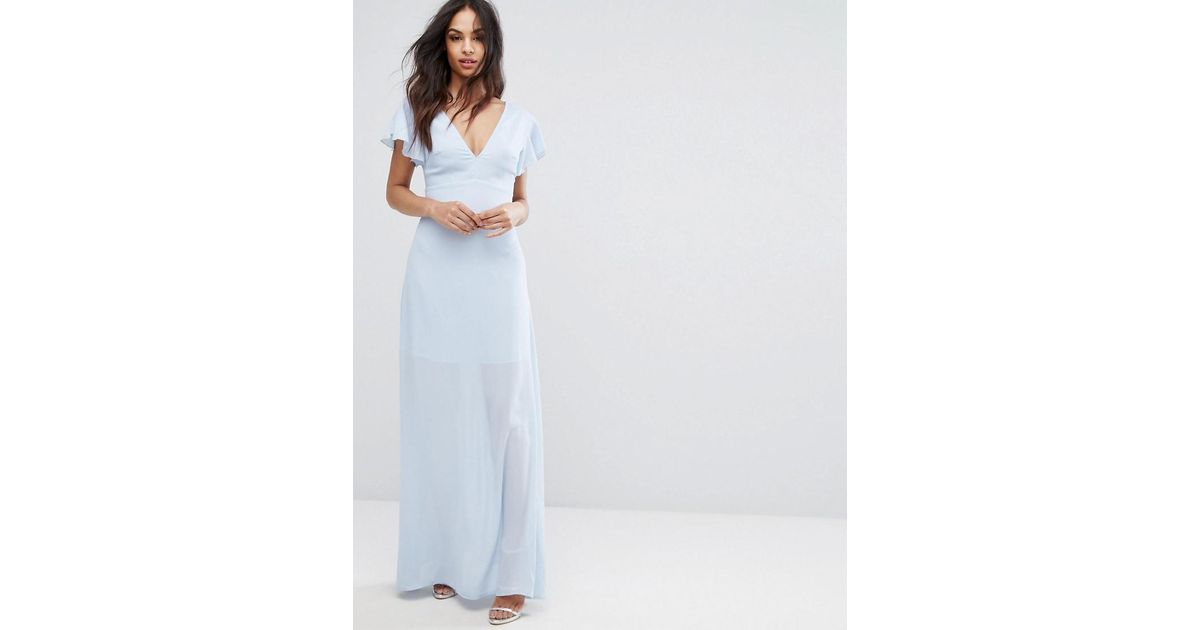 ruffle sleeve maxi dress