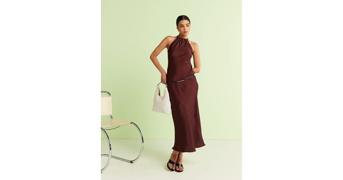 River Island Halter Neck Maxi Dress in Green | Lyst