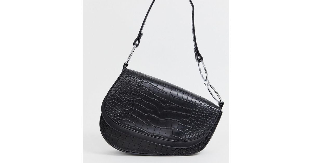 mock croc messenger bag