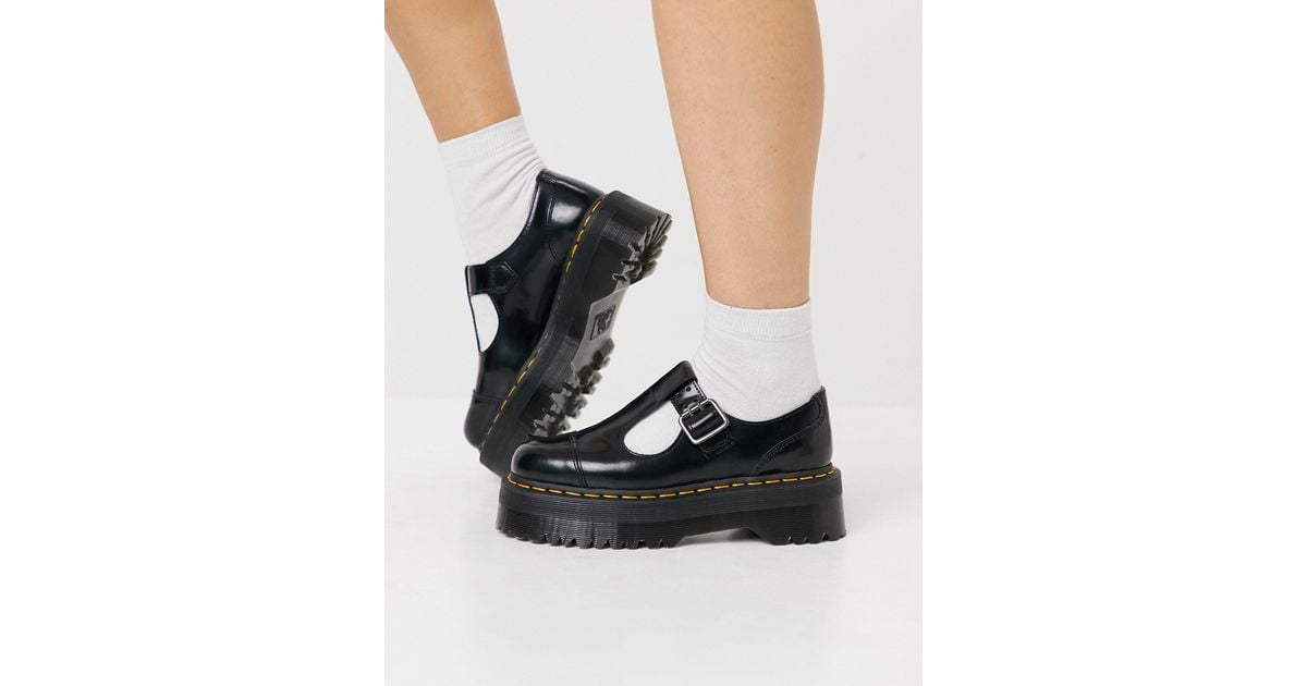 Dr. Martens Bethan Quad Retro Mary Jane Flat Shoes in Black | Lyst