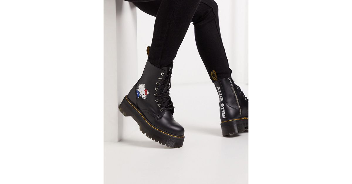 X Hello Kitty - Jadon - Stivaletti chunky neriDr. Martens in Pelle di  colore Nero | Lyst
