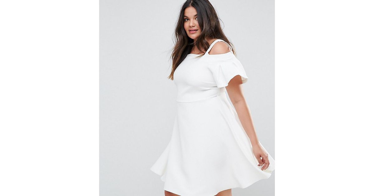plus white skater dress