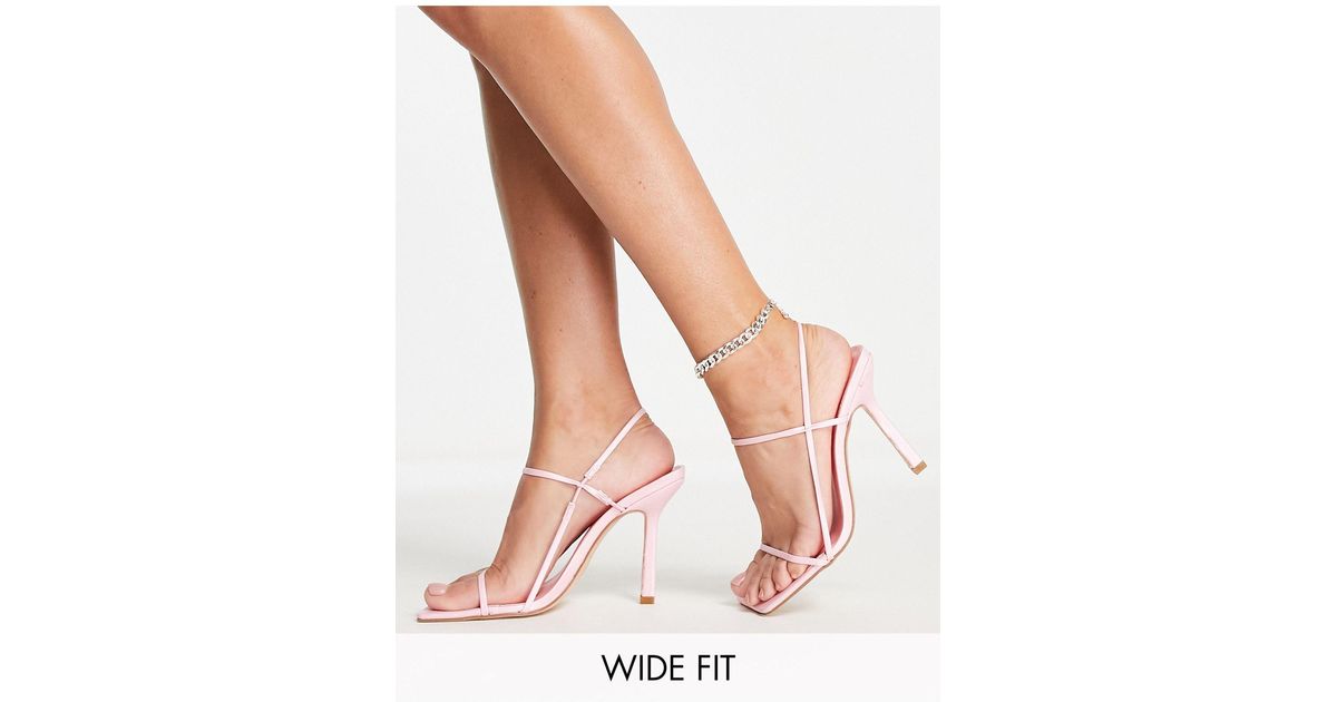 public desire rayelle square toe heeled sandals in beige