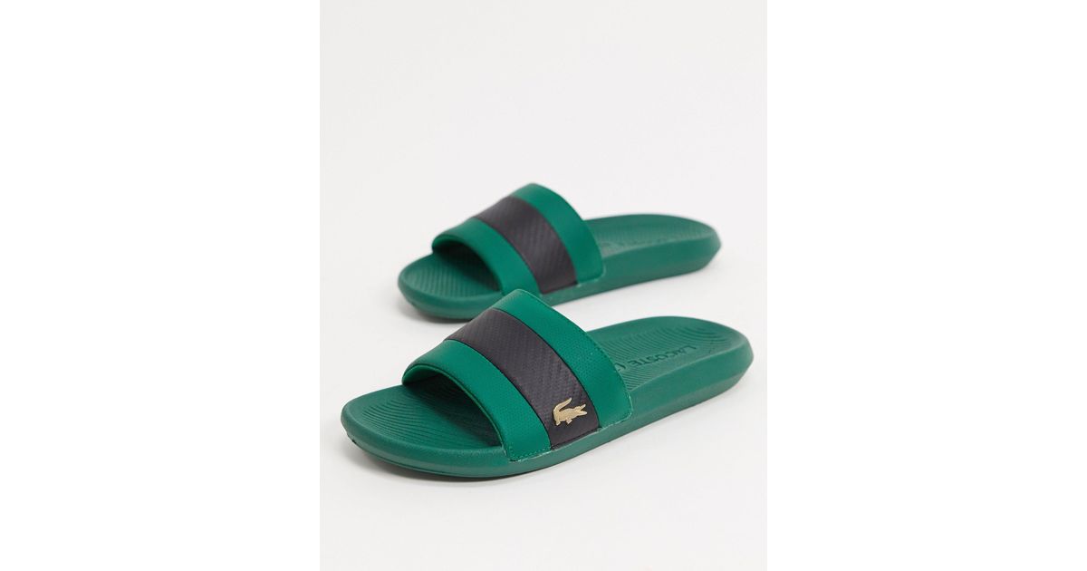Sandalias verdes estilo cocodrilo dorado Lacoste de Caucho de color Verde  para hombre | Lyst