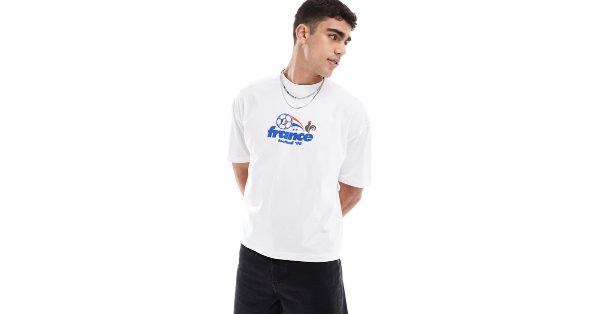 ASOS Boxy Oversized T-shirt With France Sport Graphic in White for Men ...