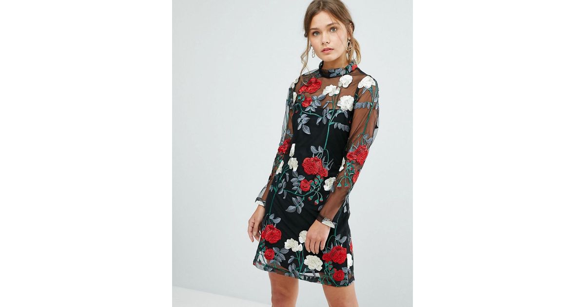 new look embroidered dress