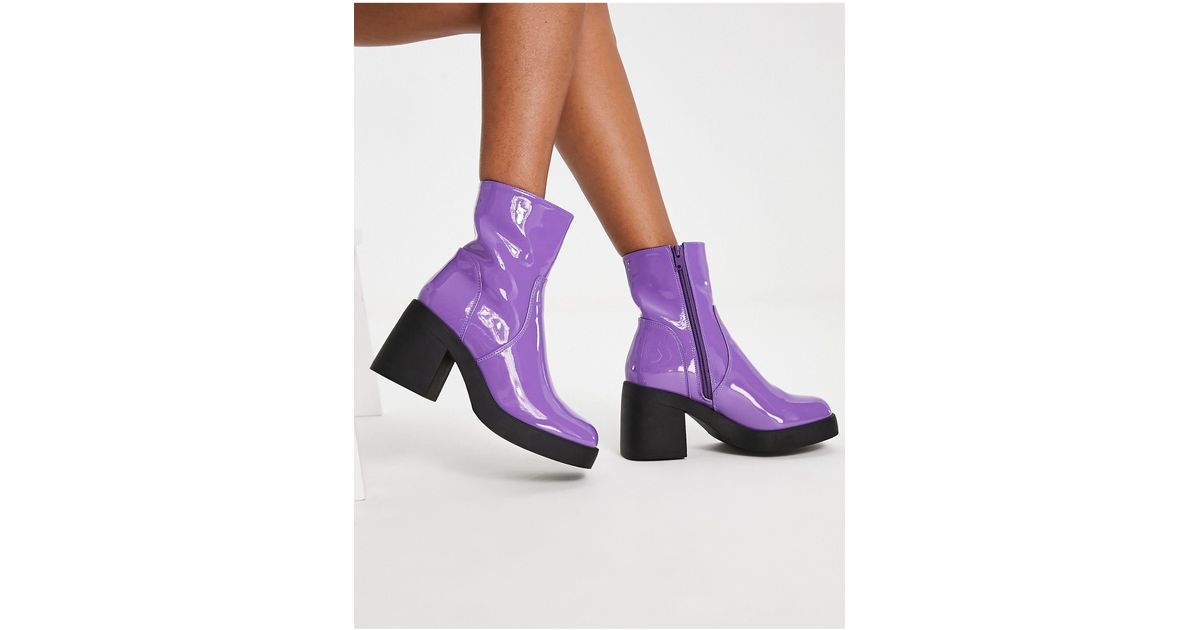 Purple square toe best sale boots