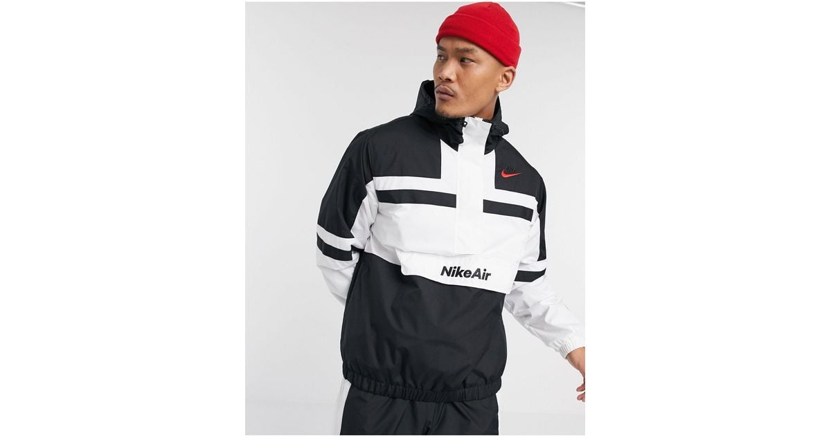 tack onwetendheid Voorstad Nike Air Half-zip Overhead Woven Jacket in Black for Men | Lyst
