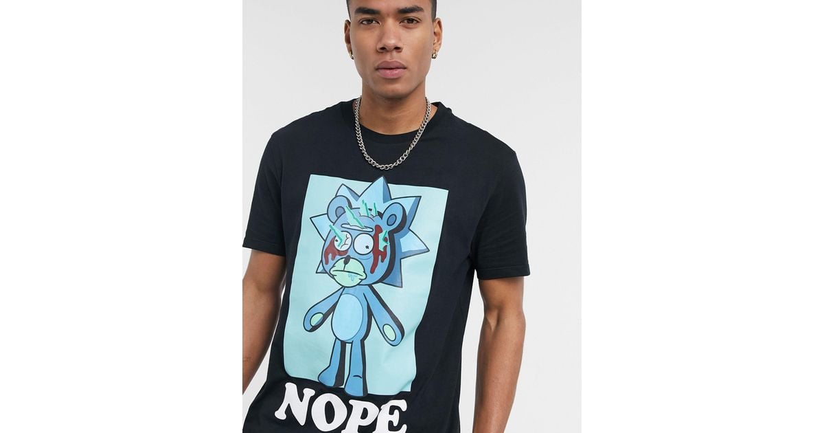 Bershka Rick And Morty Nope T-shirt With Back Print in Black for Men | Lyst