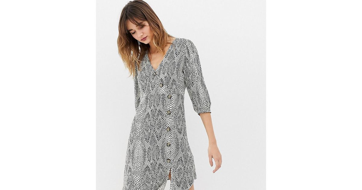 wrap snake print dress