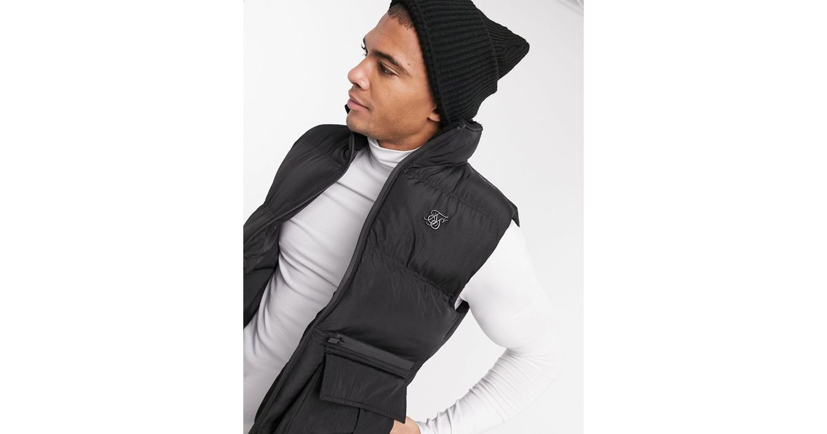 Chaleco acolchado negro SIKSILK de hombre de color Negro | Lyst