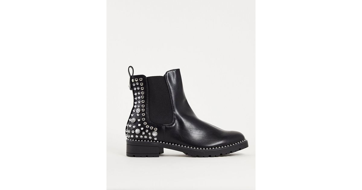 truffle collection hardware detail chelsea boots in black