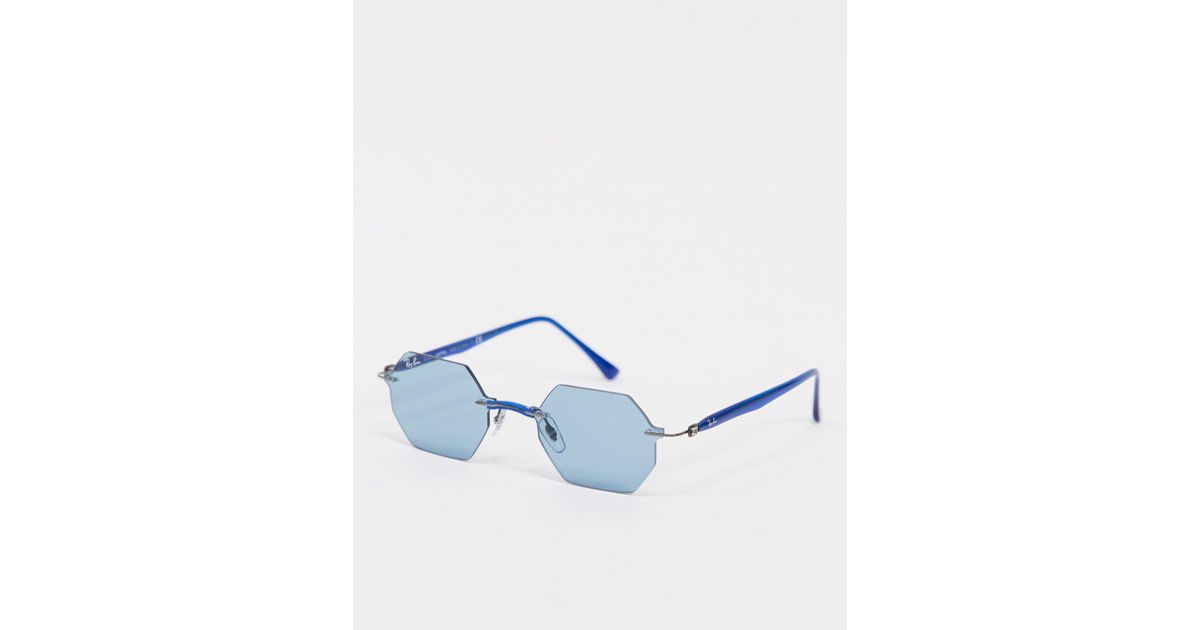 Rayban - occhiali da sole esagonali slim senza bordoRay-Ban in Materiale  sintetico di colore Blu | Lyst