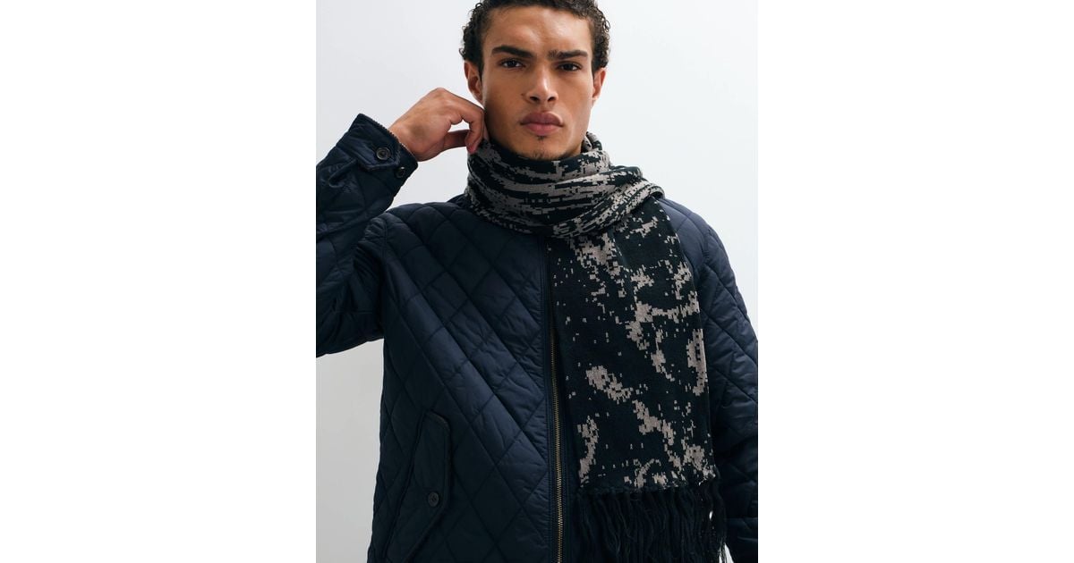 ASOS Pixelated Pattern Scarf in Blue for Men | Lyst
