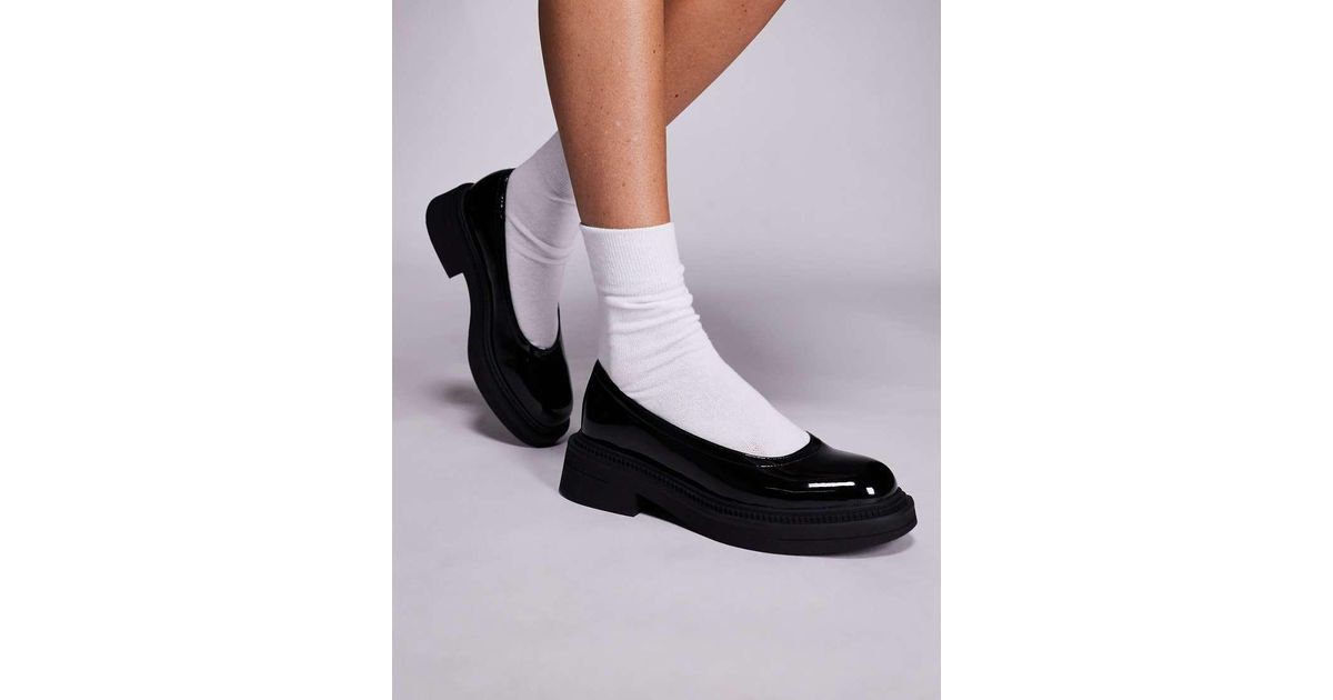 Run Rebel Ruby London Rebel Ruby Strapless Chunky Mary Janes in Black | Lyst UK