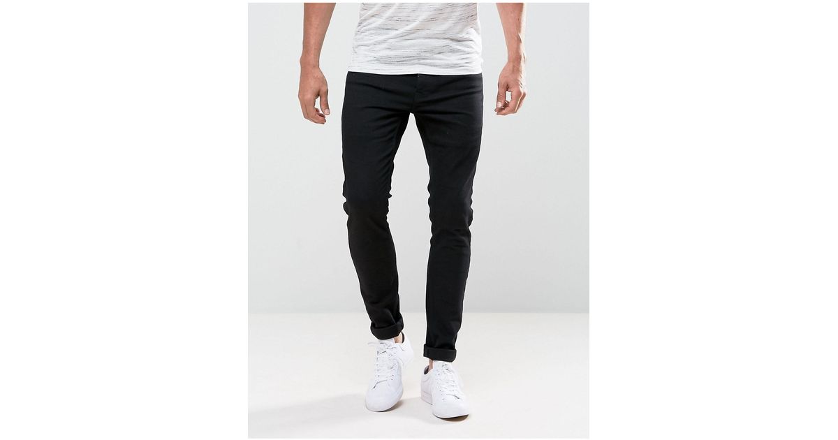 mens black super skinny stretch jeans