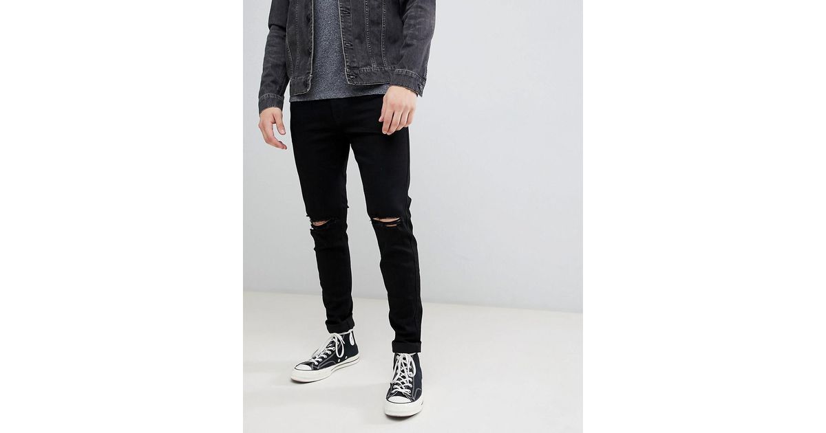 hollister black ripped jeans mens