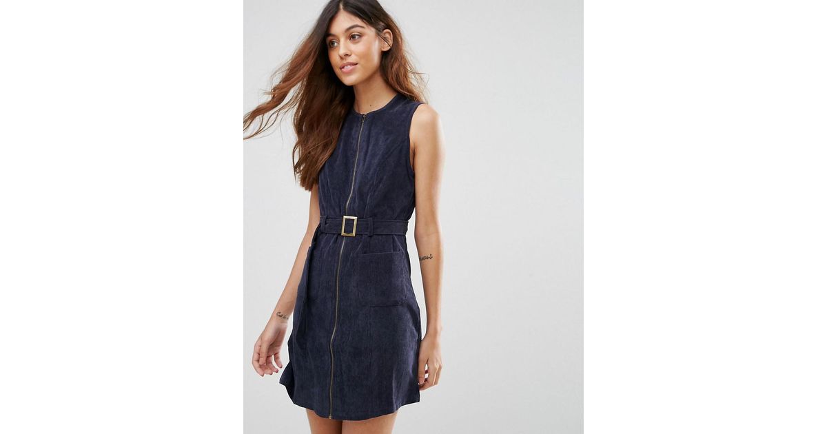 corduroy zip up dress