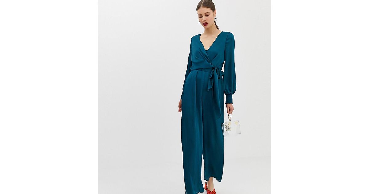 river island teal jumpsuit