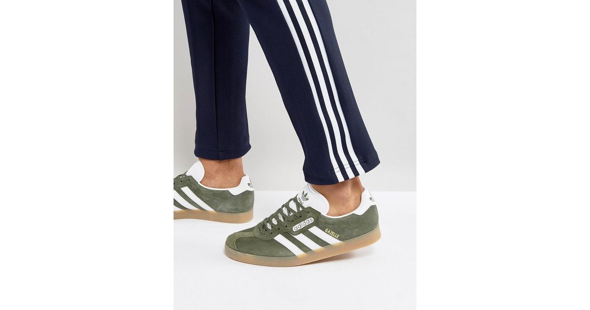 adidas originals gazelle decon trainers in green cg3705