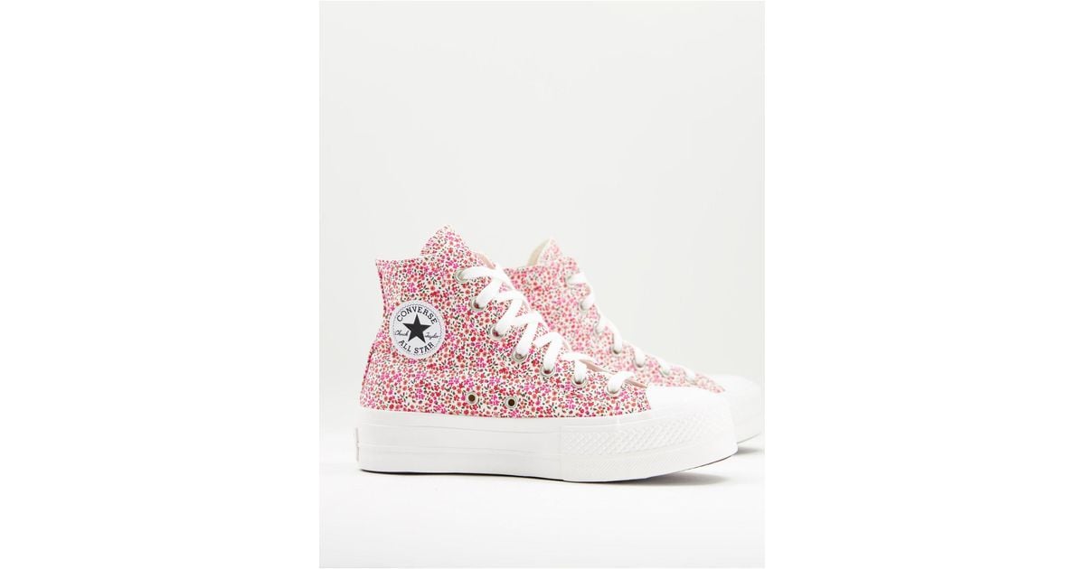 Red floral converse sale