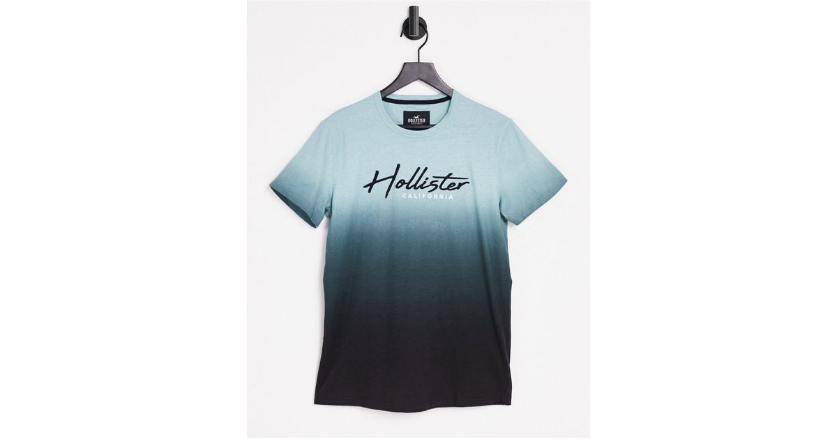 Camiseta color menta con degradado tecnico y logo Hollister de hombre de color Verde Lyst