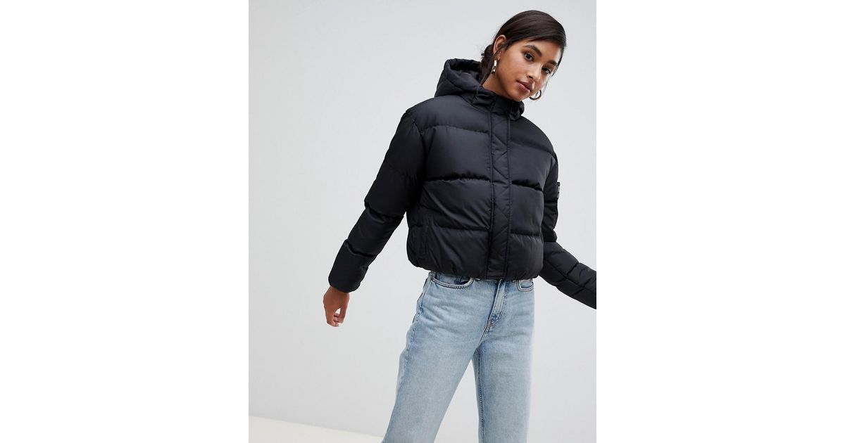 brave soul petite karen padded coat with hood