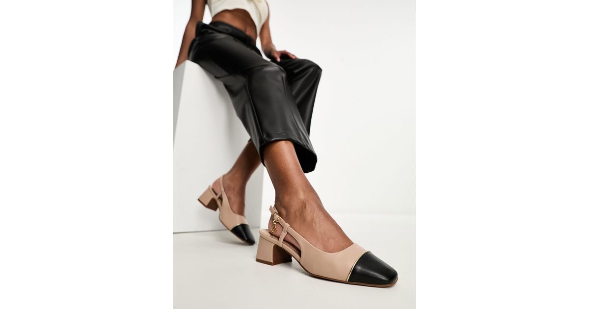 Escarpins Femme Talon Carré 4cm Ouvert Bride Arrière - Chaussures Élégantes Bout Pointu