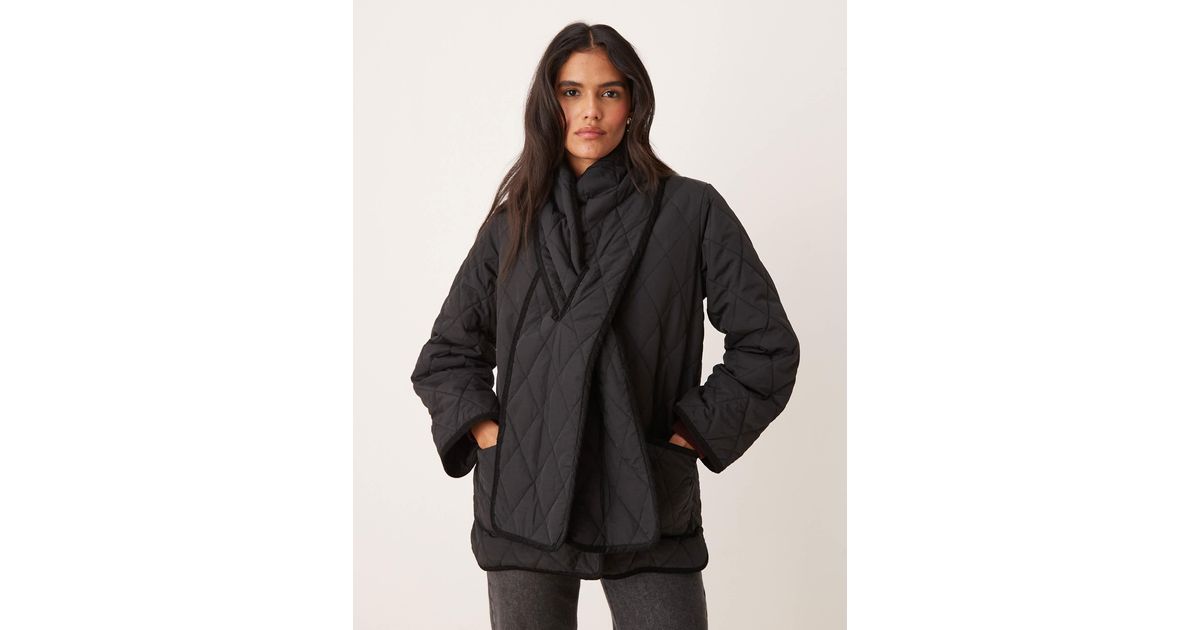 Nobody's Child Quilted Detachable Scarf Coat