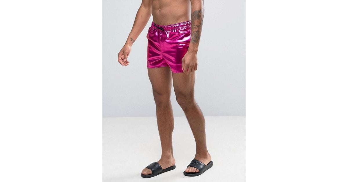 pink metallic shorts